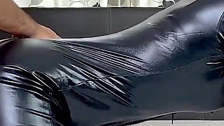 Adeline Murphy Gets Fucked Hard in Latex Suit and Butt Plug. Handjob & Blowjob. Cumshot in Mouth