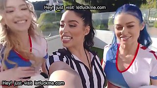 cumshot fit teens share a big cock in orgy