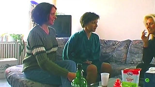 Blonde and Brunettes Finger Wet Pussies in Threesome