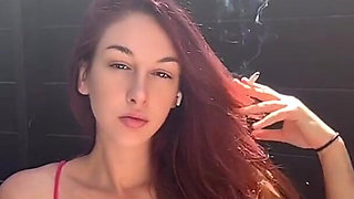 Artemisia Love Sexy Smoking Fetish Outdoor Showing Her Perfect Big Tits