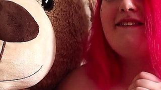 Adorable BBW Fucks Her Big Teddybear