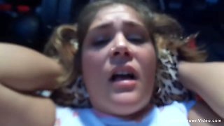 Chubby amateur slut gets creampied in the gym