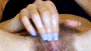 Fingering loose and hairy pussy