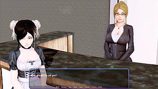 Innocent girl, wood, harem hotel game