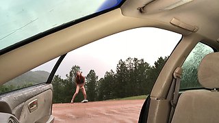 Redhead Kinky Girl Caught Masturbating In The Mountains!