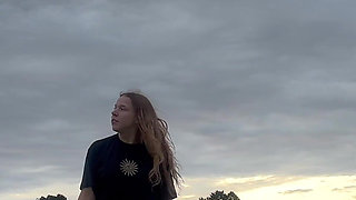 Showing My Body and Having Fun Saying Things in the Evening in an Empty Lake