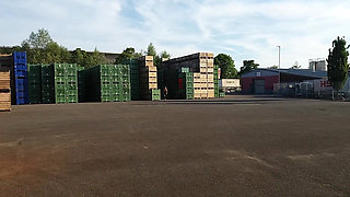 Granny Walking Outside in Black Leggins