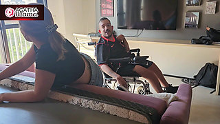 Me, Agatha Mama in a Cleaning Lady in a Short Skirt Cleaning Becomes a Wild Fuck with a Perverted Wheelchair User!