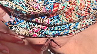 Horny mature, gaping in the garden.