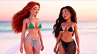 Golden Sunrise Connection: Beach to Villa Embrace (Created by AI)