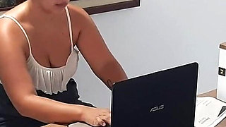 Secretary Masturbates in the Office