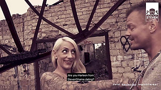 Hot outdoor fuck date with tattooed cum slut Harleen! StevenShame