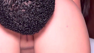 Curvy Amateur Latina with a Big Ass Fucks a Fan in Bed in POV