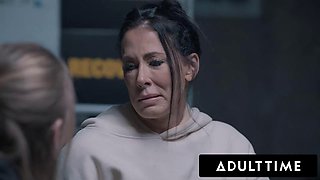 ADULT TIME - 18 Y.o Virgin Theodora Day Gets Scared By Stepdad  Fucks Him With Stepmom At Home!