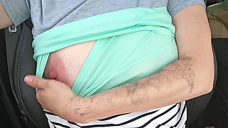 Nipples Playing During Drives Car