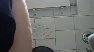 Risky Solo: Masturbation Session in the Restroom of a Caf
