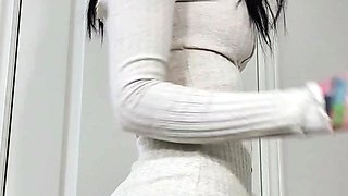 Hot brunette from squirt masturbating on webcam
