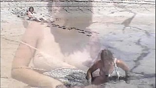 Busty girls at beach hidden cam