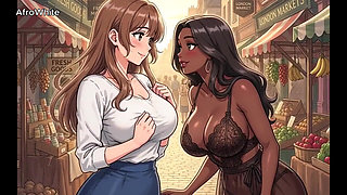 Ai Generated Hentai Animated Anime Cartoon of a Honey Big Boobs Slim British Curvy Student Fucking Her Crush Raw,