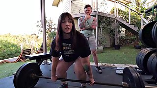 Gym Cowgirl Paige Steele Rides Steve Rickz in BBW Workout