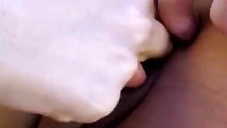 Interracial threesome fuck with horny MILFS and step son outdoor