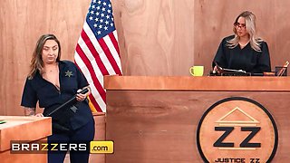 Brazzers - big-tit cougar Alexis Fawx demands ass-fuck compensation from damion as the judge gets an eyeful