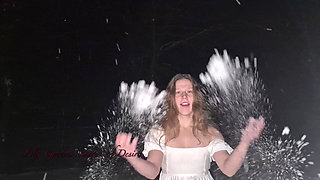 Cute Teen Shows Body Outdoor