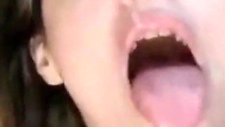 Double Cumshot with Facial and Swallowing a Lot of Milk From Two Big Cocks