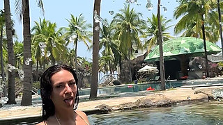 Boobs Flashing Outdoor, Ahegao, Spit, Getting Wet