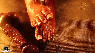 Lola Black XXX Ebony Feet Oiled In High Heels - Hd