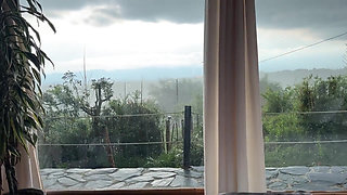 Creampie! Beautiful Colombian Woman Gets Wildly Fucked on a Rainy Day