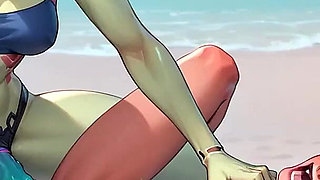 Alien Beach Bonanza: Mind Break's Massive Cum Shot Spectacle