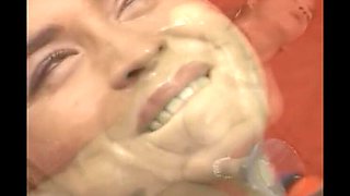 Hot French Babe Gets Huge Facials in Group Sex - Big Tits & Bukkake Action