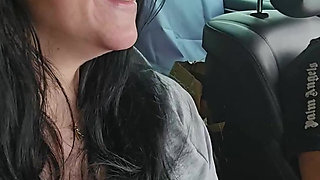 Vaping Naked during Drive Car and Nipples Play