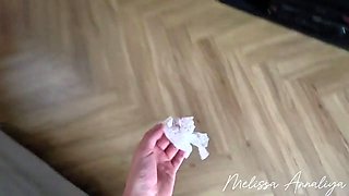 What are you doing with my panties? Stepmom caught stepson masturbating with her underwear