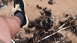 Stranger Cocks Off Publicly for Wife Before Pounding Her on Beach