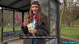 Quick Cash for Sexy Flight Attendant at Public Agent - Cum Fly With Me - Coco Bae