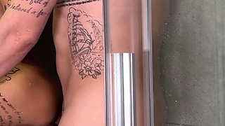Tattooed MILF Gets Anal Pleasure and a Mouthful of Cum in the Shower