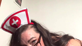 Hot Busty BBW Nurse Blowjob Lick Suck Stroke