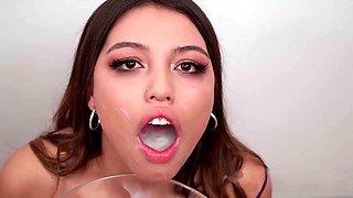 Cum-compilation, big-mouthfuls, cum-bowl