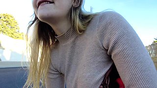 Ebony amateur babe Melanies public flashing