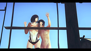 On Titans Hentai - Mikasa Fingering to Orgasm Then Fucked with Creampie - Manga Anime Japanese Asian Game Porn