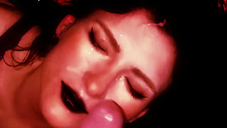 HORROR wife blowjobs, throat creampies and facials compilation