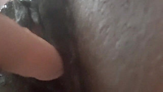 Closeup Fucking My Black Pussy with White Didlo