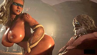 Animated porn, blow-job, big boobs
