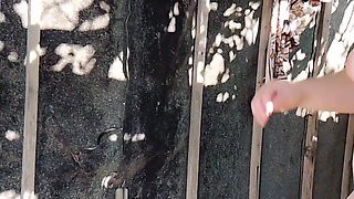 Chubby Big Tits Girl Outdoor Shower with Huge Cock Boyfriend Closeup Amateur