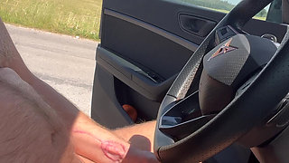 Almost got caught masturbating outside the car