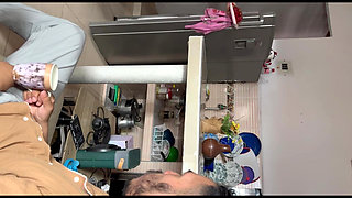 Colombian gets fucked by her stepson with big cock in the kitchen