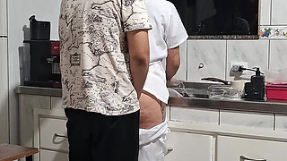 The Maid Got Fucked in the Ass in the Kitchen While Washing the Dishes.