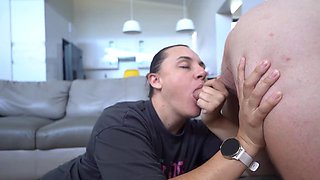 CFNM Rimjob  Reverse Blowjob - Cum in Mouth Finish